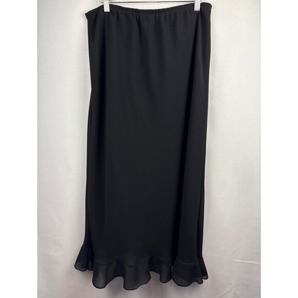 Black MSK Womens Ruffled Hem Skirt Size 16 Polyester - Picture 4 of 4